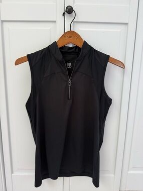 Tail Black Sleeveless Zip Mock Neck Golf Top